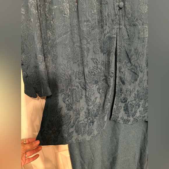 Carole Little Women’s Wear Maxi Dress Size 8 Rayon Teal Tunic Vintage Ties - Picture 3 of 7